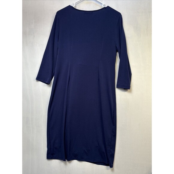 A Pea in the Pod Women's Dress Medium Faux Wrap Maternity Navy - Picture 10 of 13